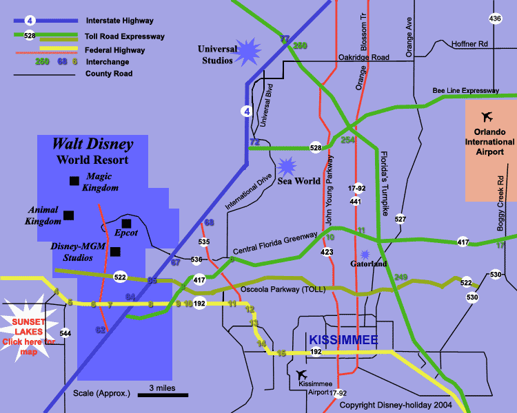 Sunset Lakes Map